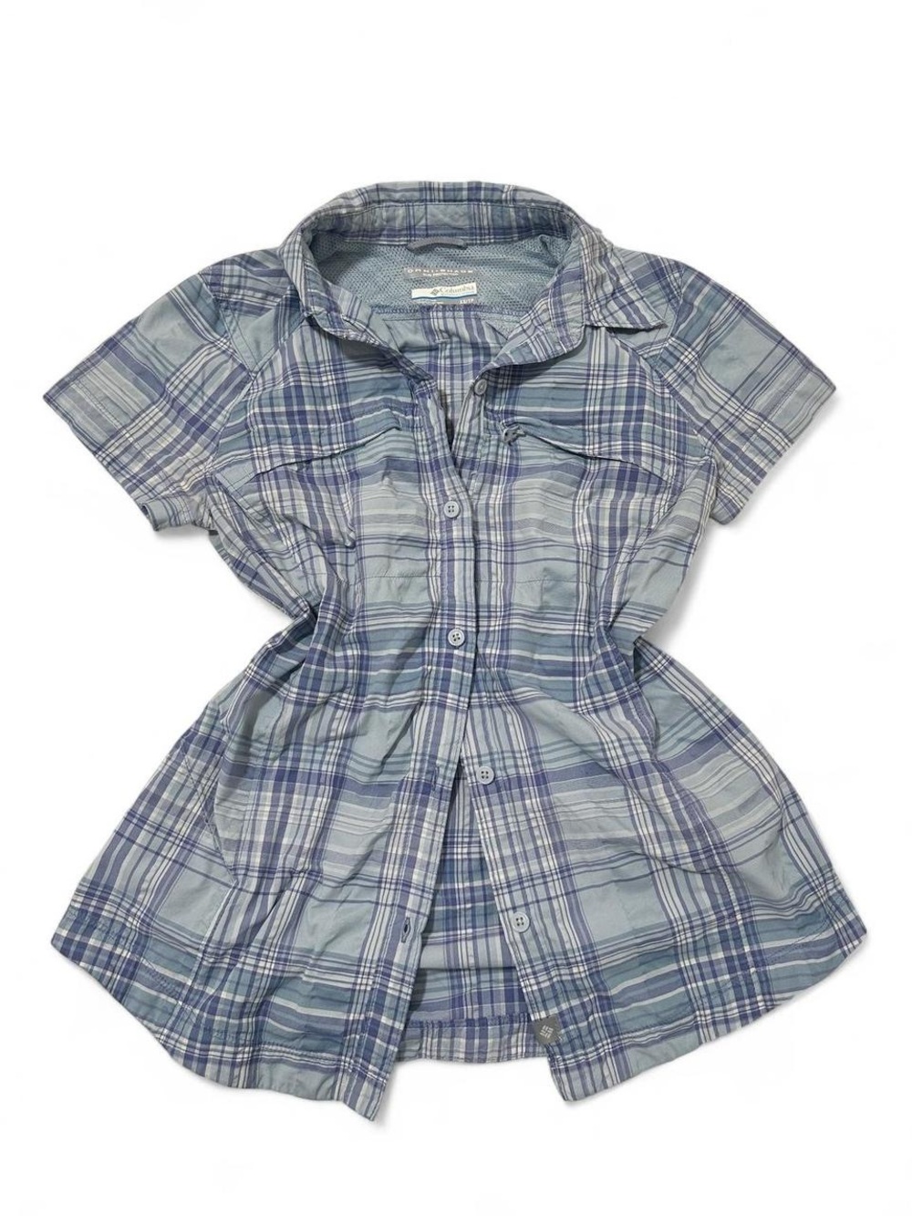 Columbia Sportswear Light Blue Plaid Button-Up Shirt
